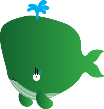 Konuşma baloncuklu şirin balina, vektör çizim tasarımı