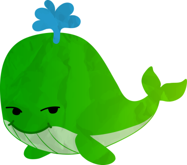 şirin karikatür balinası, illüstrasyon, beyaz arkaplanda vektör.