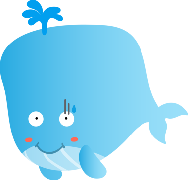 Komik karikatür balina vektör çizimi