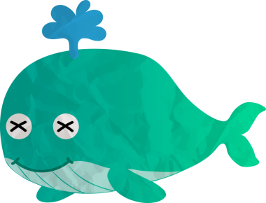 Komik çizgi film sevimli balina. Beyaz arka planda izole edilmiş. vektör illüstrasyonu.