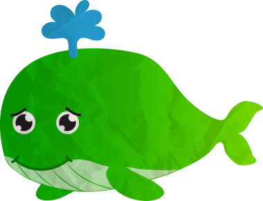 sevimli çizgi balina, vektör çizim