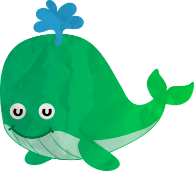 sevimli balina çizgi film illüstrasyon