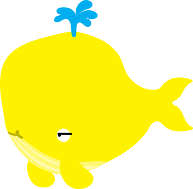 Sarı balina, illüstrasyon, beyaz arkaplan vektörü