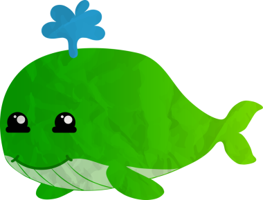 Sevimli çizgi balina vektör çizim