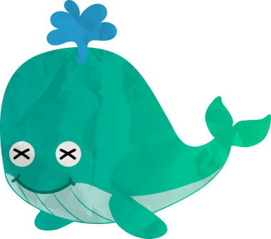 Küçük şirin balina çizgi filminin vektör çizimi