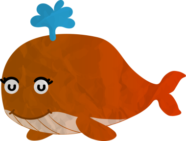 Beyaz arka planda sevimli karikatür balığı