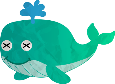 Tatlı balina çizgi filminin vektör çizimi