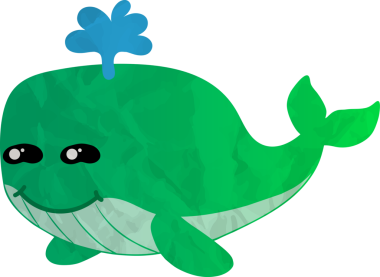 Büyük gülüşlü yeşil balina.