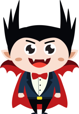 Tatlı ejderha çizgi filmi Cadılar Bayramı, vampir.