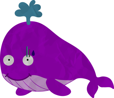 Mor renkli şirin bir balina. vektör illüstrasyonu.