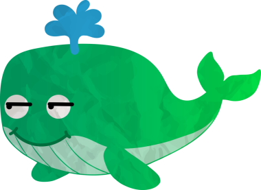 Vektör çizimi sevimli gülümseyen balina