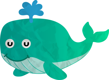 Sevimli balina, illüstrasyon, beyaz arka plan vektör.