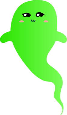 Beyaz arka planda sevimli bir hayalet çizgi film karakteri. vektör