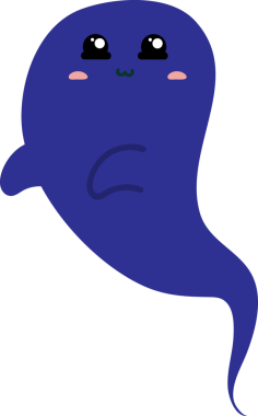 çizgi film doodle hayalet, vektör çizim