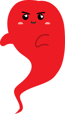 Kırmızı canavarlı komik vektör karikatür yüzü