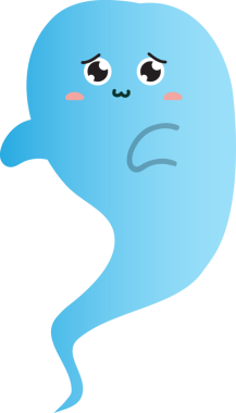 Üzgün yüzlü mavi hayalet