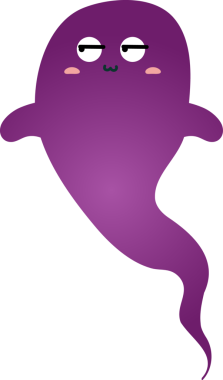 Beyaz arka planda sevimli bir hayalet.