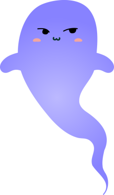 İzole edilmiş mor hayalet çizgi filmi