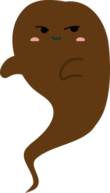 Tatlı bir hayaletin karikatür çizimi şaşırmış görünüyor..