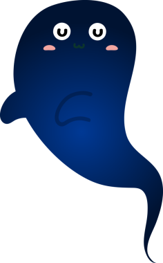 Mavi hayalet, illüstrasyon, beyaz arkaplanda vektör.