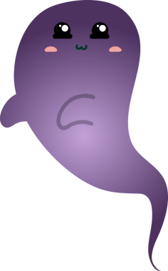 Şirin hayaletin çizgi filmi kawaii. vektör çizimi tasarımı