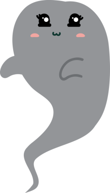 Beyaz arkaplanda şirin bir hayalet, vektör çizimi..