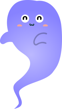 mor hayalet karikatürü, vektör simgesi tasarımı