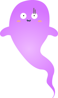 mor hayalet, illüstrasyon, beyaz arkaplanda vektör.