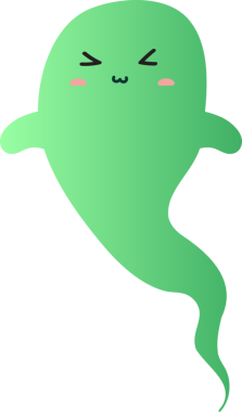 Tatlı çizgi film hayaleti. vektör.