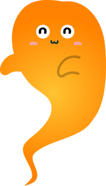 turuncu hayalet, vektör, illüstrasyon, beyaz arkaplan