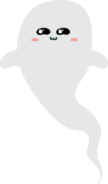 Tatlı hayalet, illüstrasyon, beyaz arkaplandaki vektör.