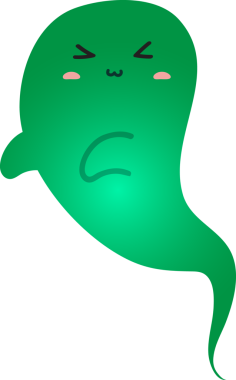 Tatlı hayalet çizgi film karakteri. vektör illüstrasyonu