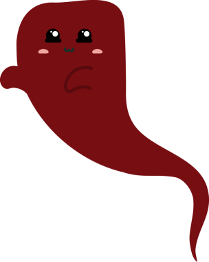 Beyaz arkaplanda kırmızı bir hayalet vektörü.