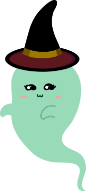 Bir hayaletin sevimli çizgi film karakteri. vektör illüstrasyonu