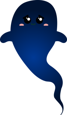 Sevimli hayalet, illüstrasyon, beyaz arka plan vektör.