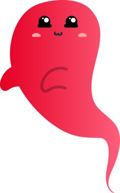 Sevimli çizgi kırmızı canavar