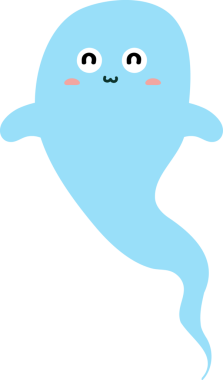 Sevimli hayalet, illüstrasyon, beyaz arka plan vektör.