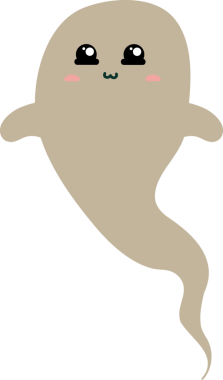 Bir hayaletin kawaii karikatürü. vektör