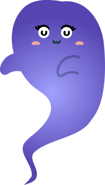 Şirin mavi hayalet, vektör çizimi