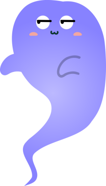 Beyaz arkaplanda izole edilmiş mor hayalet