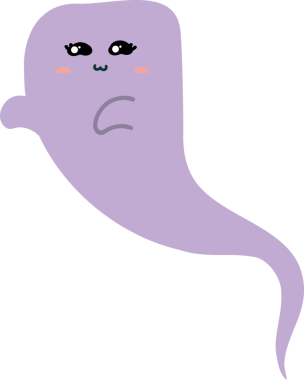 Mor gözlü şirin çizgi film hayaleti.