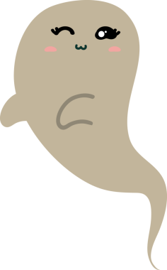 Tatlı hayalet karikatür çizimi