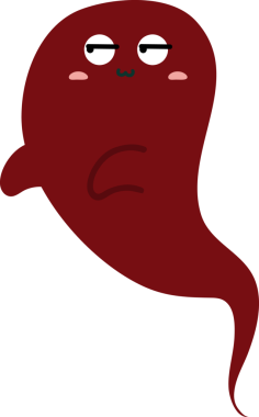 kırmızı hayalet, illüstrasyon, beyaz arkaplanda vektör.