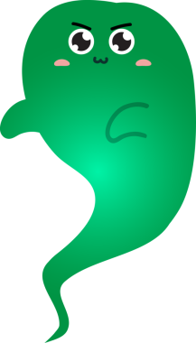 yeşil hayalet, illüstrasyon, beyaz arkaplanda vektör.