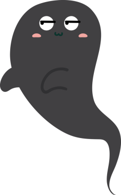 Tatlı ve komik çizgi film hayaleti.