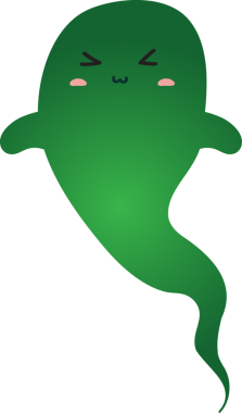 yeşil hayalet, illüstrasyon, beyaz arkaplanda vektör.