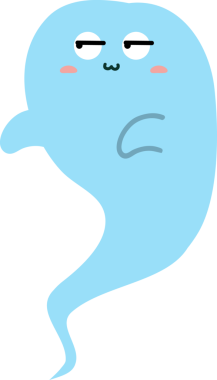 karikatür karalama hayalet izole vektör çizimi.