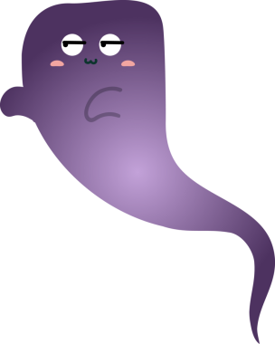 Bir hayaletin çizgi film karakteri. vektör