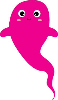 Pembe arka planı olan sevimli canavar, vektör çizimi