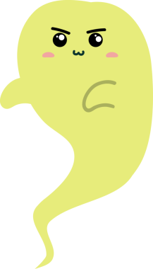 Beyaz arkaplanda vektör karikatür hayalet